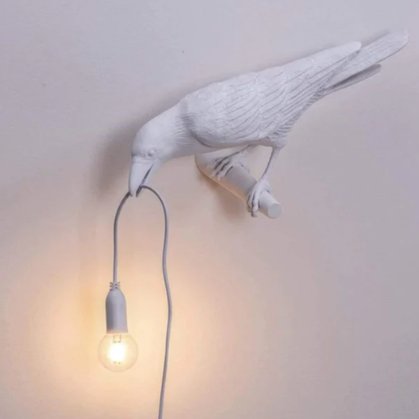 Vogel Decoratieve Lamp met Moderne Charme en Zachte Sfeerverlichting-Lamps-DeWoonVallei-Wit-Muur links-EU-DeWoonVallei