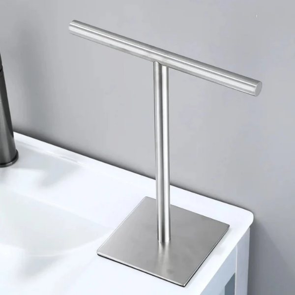 Vrijstaande Handdoekhouder voor Opzetblad Minimalistisch Ontwerp voor Stijlvolle Organisatie-Towel Racks & Holders-DeWoonVallei-Zilver-DeWoonVallei