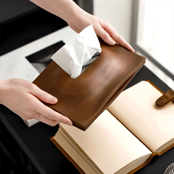 Walnoot Houten Tissue Box Cover Modern Strak Ontwerp voor Stijlvolle Woondecoratie-Tissue Holder-DeWoonVallei-DeWoonVallei