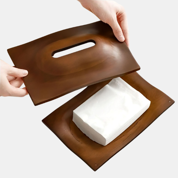 Walnoot Houten Tissue Box Cover Modern Strak Ontwerp voor Stijlvolle Woondecoratie-Tissue Holder-DeWoonVallei-Walnoot-DeWoonVallei