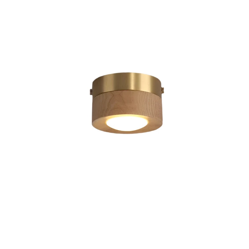 Walnoothouten Plafondlamp met LED Schijnwerper – Elegant Natuurlijk Ontwerp voor Warme en Sfeervolle Interieurs-DeWoonVallei-DeWoonVallei