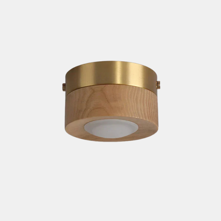 Walnoothouten Plafondlamp met LED Schijnwerper – Elegant Natuurlijk Ontwerp voor Warme en Sfeervolle Interieurs-DeWoonVallei-Essenhout A-Warm licht-DeWoonVallei