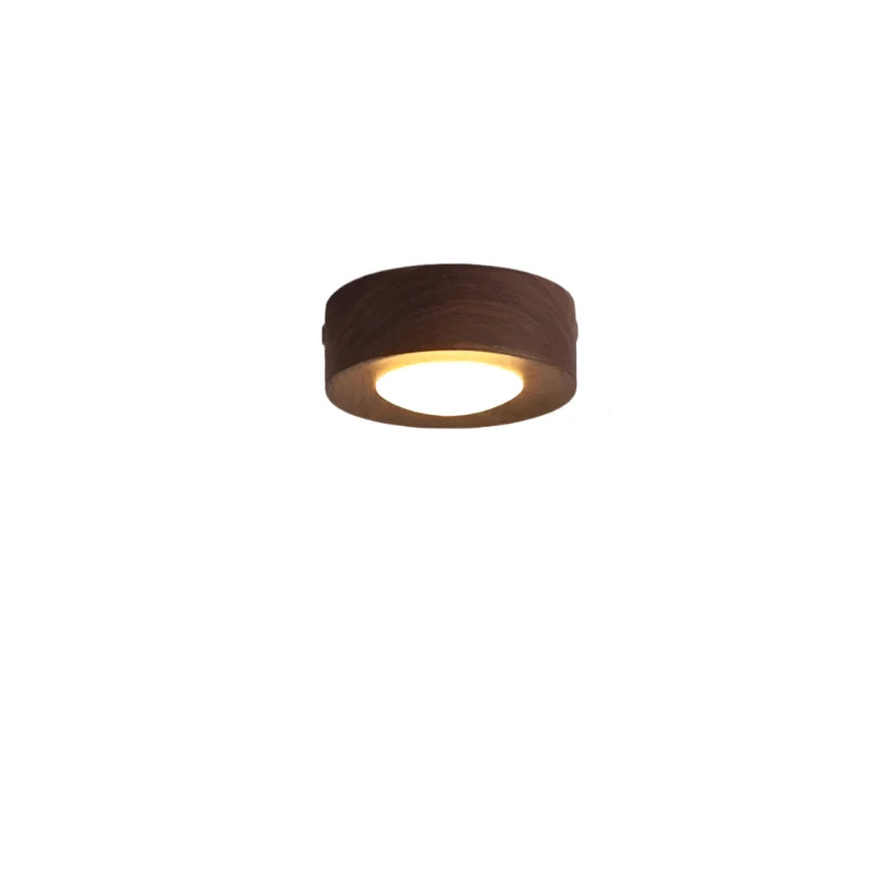 Walnoothouten Plafondlamp met LED Schijnwerper – Elegant Natuurlijk Ontwerp voor Warme en Sfeervolle Interieurs-DeWoonVallei-Walnoothout A-Warm licht-DeWoonVallei