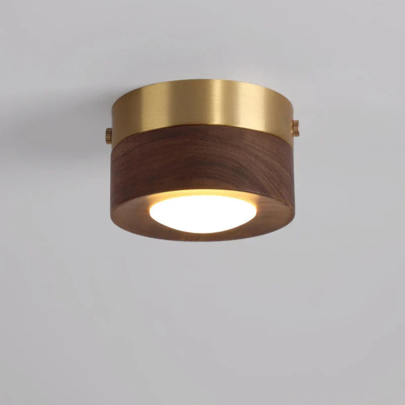 Walnoothouten Plafondlamp met LED Schijnwerper – Elegant Natuurlijk Ontwerp voor Warme en Sfeervolle Interieurs-DeWoonVallei-Walnoothout B-Warm licht-DeWoonVallei