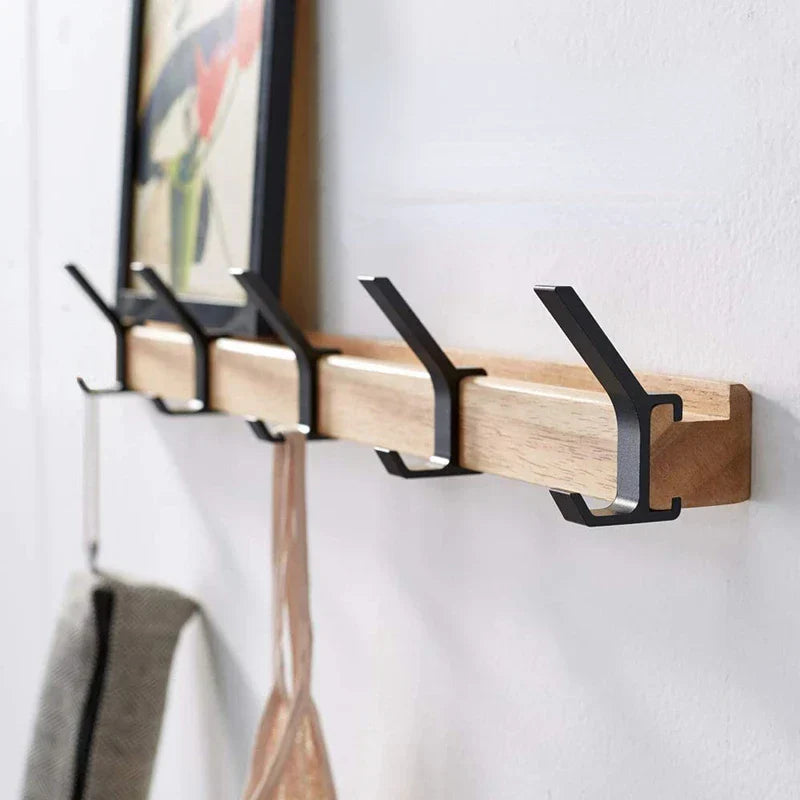 Wandkapstok met Verplaatsbare Dubbele Haken – Nordic Design voor Moderne Hallen en Slaapkamers-DeWoonVallei-DeWoonVallei