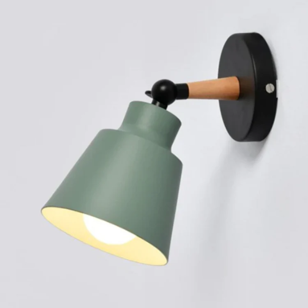 Wandlamp Mid-Century Modern Houten Arm Verstelbare Verlichting-Wall Light Fixtures-DeWoonVallei-Groen-DeWoonVallei