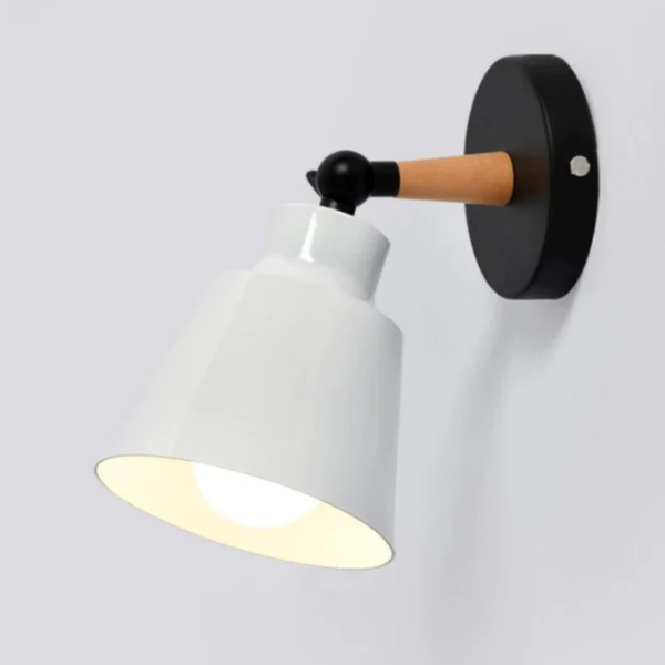 Wandlamp Mid-Century Modern Houten Arm Verstelbare Verlichting-Wall Light Fixtures-DeWoonVallei-Wit-DeWoonVallei