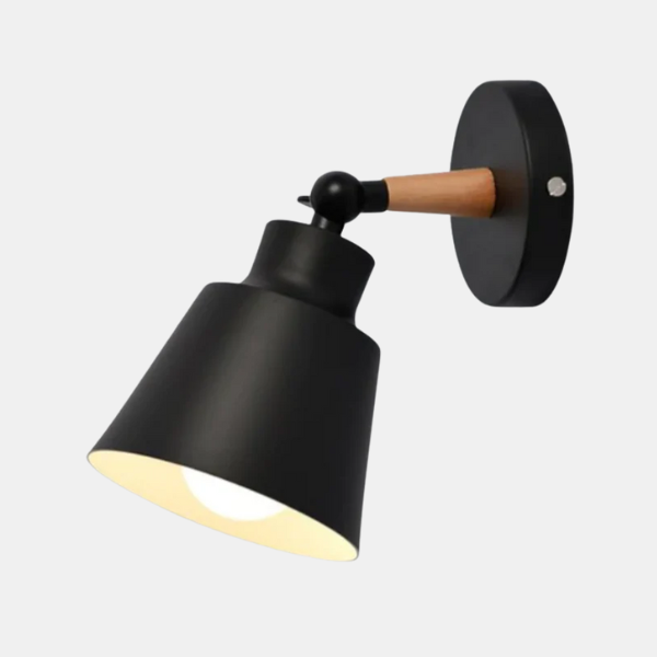 Wandlamp Mid-Century Modern Houten Arm Verstelbare Verlichting-Wall Light Fixtures-DeWoonVallei-Zwart-DeWoonVallei