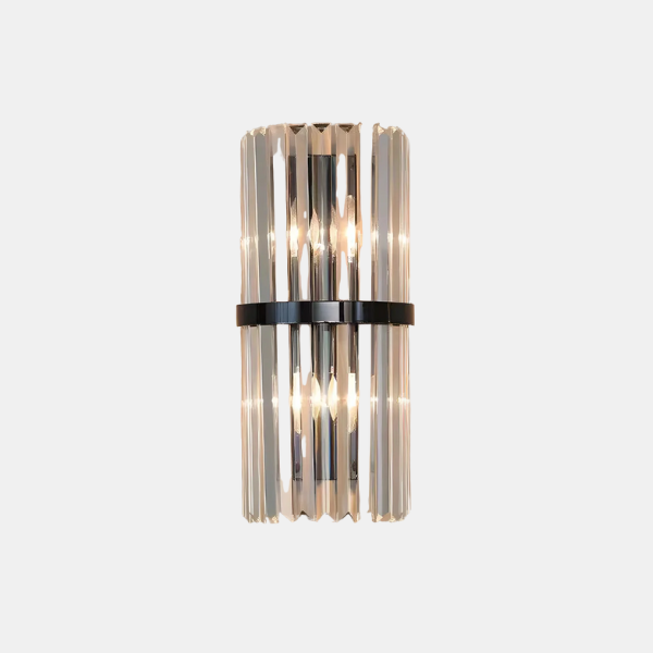 Wandlamp RVS Modern Chic Luxe Warm Sfeervol Licht-Wall Lamp-DeWoonVallei-Zwart-D14 cm x H30 cm-DeWoonVallei