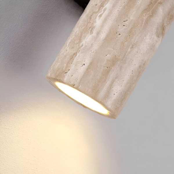 Wandlamp van Natuursteen en Hout Cilinderontwerp voor Warme Sfeervolle Verlichting in Huis-Wall Lamp-DeWoonVallei-DeWoonVallei