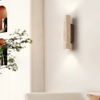 Wandlamp van Natuursteen en Hout Cilinderontwerp voor Warme Sfeervolle Verlichting in Huis-Wall Lamp-DeWoonVallei-DeWoonVallei