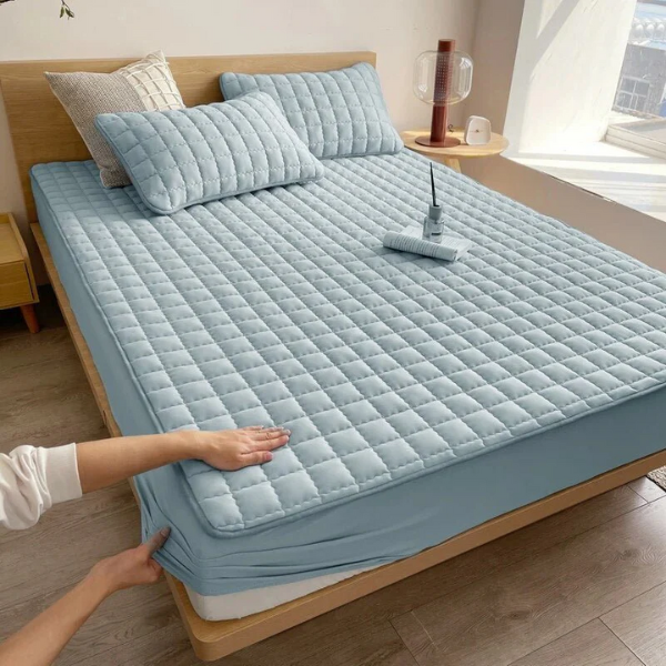 Waterdichte Matrasbeschermer King Size, Koel, Ademend, Hypoallergeen en Geluidloos Matrasovertrek voor Diepe Slaapcomfort-Bedding-DeWoonVallei-Blauw-90x200x30cm (Single bed)-DeWoonVallei