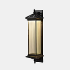 Waterdichte Zonne Wandlamp Retro Gestreept Glas voor Elegante Buitenverlichting-Lighting > Outdoor Lighting > Outdoor Wall Lighting-DeWoonVallei-DeWoonVallei