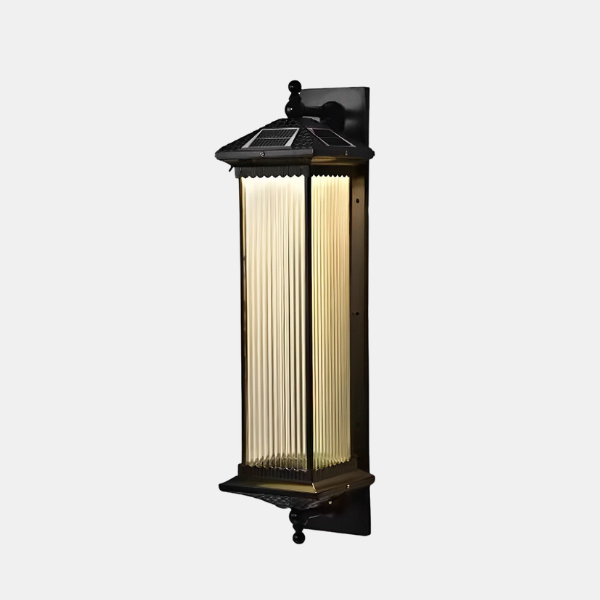 Waterdichte Zonne Wandlamp Retro Gestreept Glas voor Elegante Buitenverlichting-Lighting > Outdoor Lighting > Outdoor Wall Lighting-DeWoonVallei-DeWoonVallei