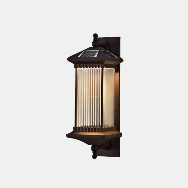 Waterdichte Zonne Wandlamp Retro Gestreept Glas voor Elegante Buitenverlichting-Lighting > Outdoor Lighting > Outdoor Wall Lighting-DeWoonVallei-DeWoonVallei