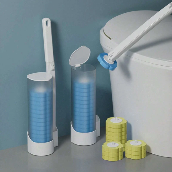 Wegwerp Toiletborstel met Antibacteriële Sponskoppen voor Hygiënisch Reinigen-Cleaning Accessory-DeWoonVallei-DeWoonVallei