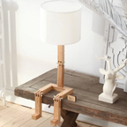 Witte Houten Leeslamp met Plank Scandinavische Stijl Instelbaar Warm Licht Praktische Opbergruimte-Lamps-DeWoonVallei-DeWoonVallei