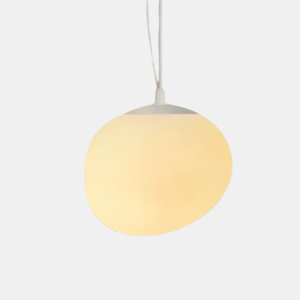 Witte Kiezel Hanglamp Minimalistisch Ontwerp voor Warme en Elegante Sfeer-Hanging Lamp-DeWoonVallei-Dia15 x H12 cm-Warm Licht-DeWoonVallei