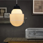 Witte Melkglas Geometrische Hanglamp Elegante Vintage Sfeer-Hanging Lamp-DeWoonVallei-DeWoonVallei