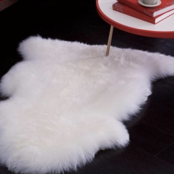 Witte Nepbont Schapenvacht Vloerkleed Extra Fluweelzacht Comfort voor Thuis-Rug-DeWoonVallei-DeWoonVallei