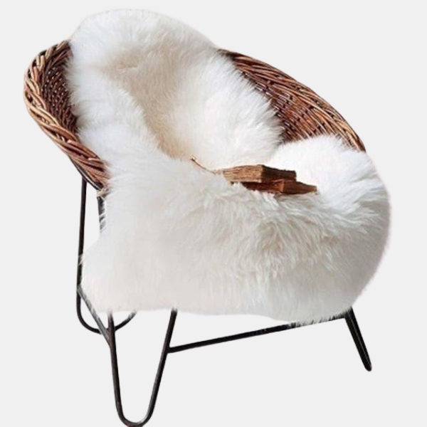 Witte Nepbont Schapenvacht Vloerkleed Extra Fluweelzacht Comfort voor Thuis-Rug-DeWoonVallei-Klein-DeWoonVallei
