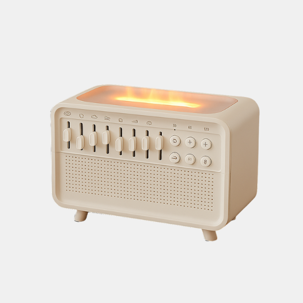 Witte Ruis Machine met Luchtbevochtiger en Vlamlicht voor Ontspanning en Diepe Slaap-Humidifier-DeWoonVallei-DeWoonVallei