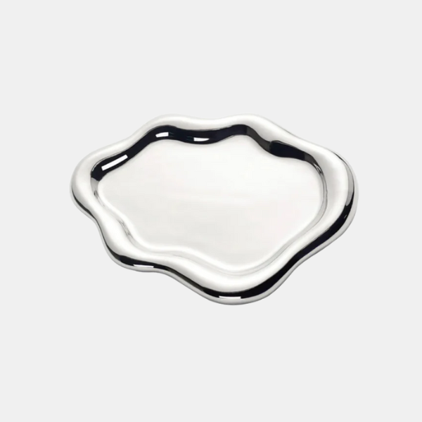 Witte Wolk Keramische Tray Onregelmatige Vorm Stijlvol Duurzaam-Tray-DeWoonVallei-Chroom-DeWoonVallei