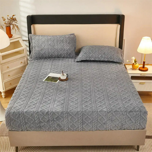 Zacht Fluwelen Dekbedovertrek Luxe Beddengoed voor Gezellige, Ademende en Stijlvolle Slaapkamercomfort-Bedding-DeWoonVallei-Lichtgrijs-Bedlaken 90 x 200cm-DeWoonVallei