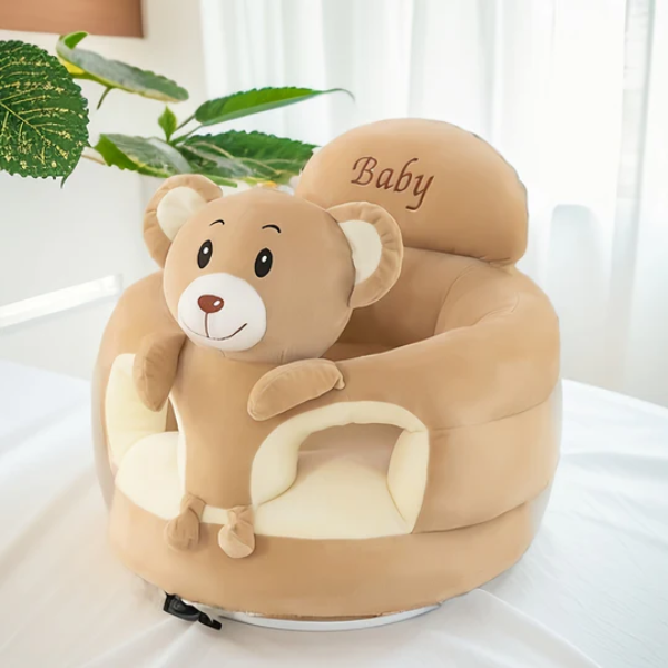Zachte Babystoel voor Baby’s Pluche Comfort Ondersteuning voor Eerste Zitmomenten-Toys-DeWoonVallei-Kaki-DeWoonVallei