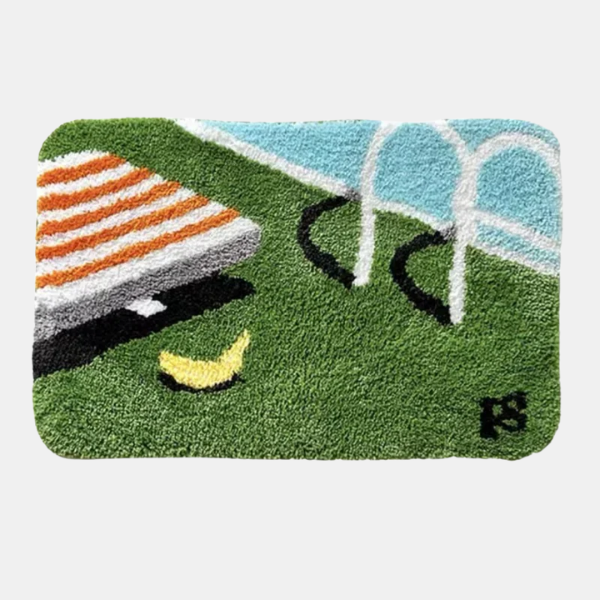 Zachte Cartoon Zwembadmat voor Comfort en Speelse Woondecoratie-Bath Mats & Rugs-DeWoonVallei-Groen-DeWoonVallei