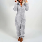 Zachte Fleece Zip-up Loungewear Jumpsuit Comfort Warmte-Sleepwear-DeWoonVallei-Grijs-S-DeWoonVallei