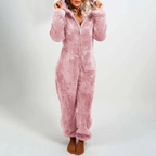 Zachte Fleece Zip-up Loungewear Jumpsuit Comfort Warmte-Sleepwear-DeWoonVallei-Lichtroze-S-DeWoonVallei