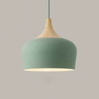 Zachte Pastel Hanglamp Verstelbaar Metaal en Hout voor Stijlvolle Huisdecoratie-Hanging Lamp-DeWoonVallei-Koepel Klein - 30 × 25 cm-Groen-DeWoonVallei