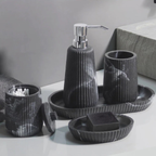Zandsteen Badkamer Accessoires Set Moderne Gegraveerde Stijl voor Elegante Organisatie-Bathroom Accessories-DeWoonVallei-DeWoonVallei