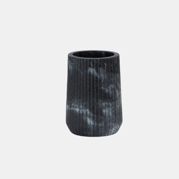 Zandsteen Badkamer Accessoires Set Moderne Gegraveerde Stijl voor Elegante Organisatie-Bathroom Accessories-DeWoonVallei-Zwart Tandenborstelbeker-DeWoonVallei