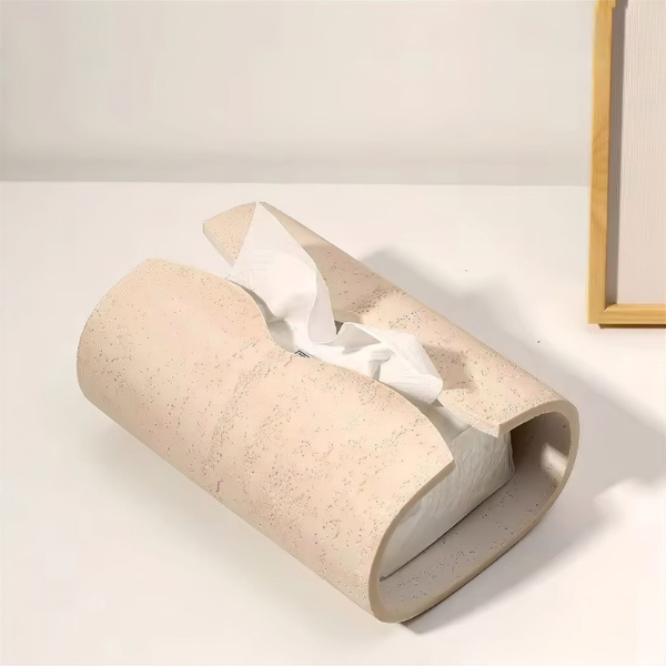 Zandstenen Tissuebox Gebogen Natuursteen Design Voor Verhoogde Woondecoratie-Tissue Holder-DeWoonVallei-DeWoonVallei