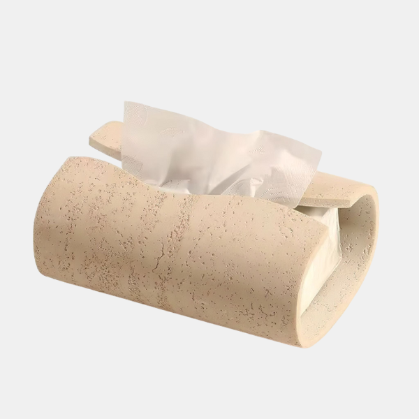 Zandstenen Tissuebox Gebogen Natuursteen Design Voor Verhoogde Woondecoratie-Tissue Holder-DeWoonVallei-zandsteen-DeWoonVallei