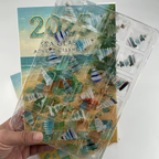 Zee Glas Kerstboom Adventskalender 24 Dagen Kuststijl Vakantie Aftelkalender met 2D Acrylornamenten Perfect Cadeau voor Strand en Natuurliefhebbers-Advent calendar-DeWoonVallei-DeWoonVallei