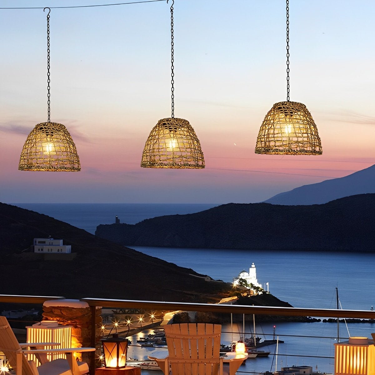 Zonne-Rotan Hanglantaarn – Waterdichte Bell Hanglamp met Warm LED Licht voor Sfeervolle Buitenruimtes-Ceiling Lamp-DeWoonVallei-DeWoonVallei