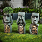 Zonnelamp Bloempot met Gezicht en LED-licht voor Artistieke Tuindecoratie-Garden Light-DeWoonVallei-DeWoonVallei