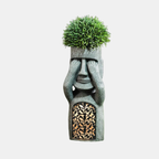 Zonnelamp Bloempot met Gezicht en LED-licht voor Artistieke Tuindecoratie-Garden Light-DeWoonVallei-zien-DeWoonVallei