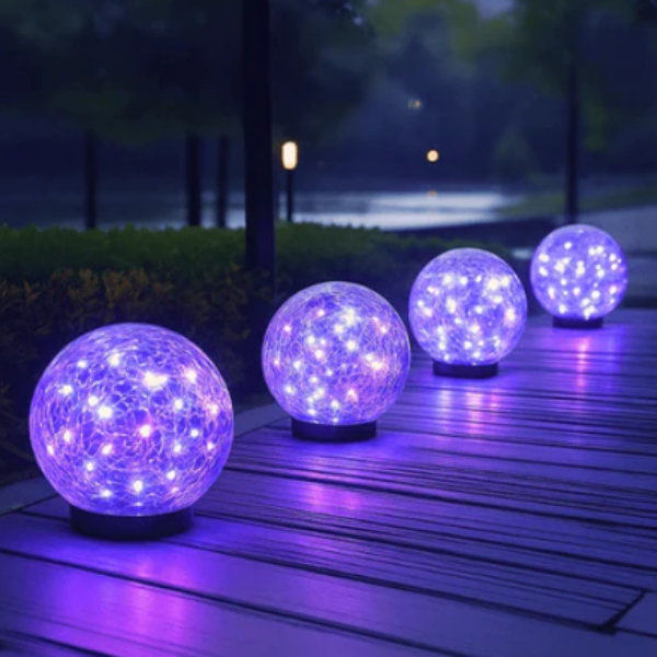 Zonnelamp Bol Decoratief Glazen Licht met Warme Gloed-home decor-DeWoonVallei-Paars-DeWoonVallei