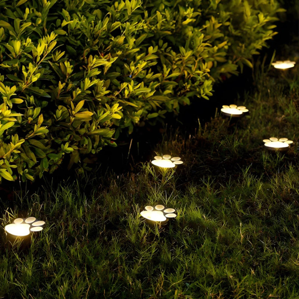 Zonnepaneel Paw Print Tuinlamp voor Warme & Speelse Buitenverlichting-Landscape Pathway Lighting-DeWoonVallei-DeWoonVallei