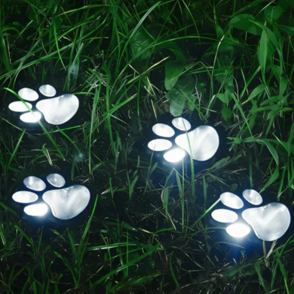 Zonnepaneel Paw Print Tuinlamp voor Warme & Speelse Buitenverlichting-Landscape Pathway Lighting-DeWoonVallei-DeWoonVallei