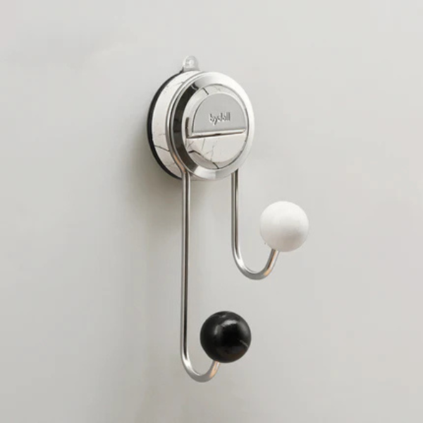 Zuignap RVS Toiletrolhouder met Houtlook Roestvrij & Gemakkelijk te Installeren-Bathroom-DeWoonVallei-Wit-Dubbelzijdige Haak-DeWoonVallei