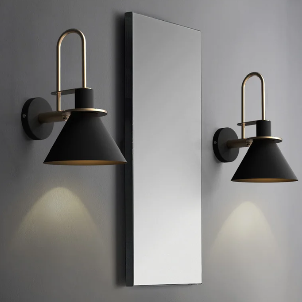 Zwart Gouden Wandlamp Moderne Metalen Lichtarmatuur voor Binnen en Buiten Warm Wit-Wall Light-DeWoonVallei-DeWoonVallei