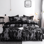 Zwart Marmer Beddengoedset Moderne Microvezel Stijl voor Stijlvolle Comfortabele Slaapkamers-Duvet Cover-DeWoonVallei-DeWoonVallei