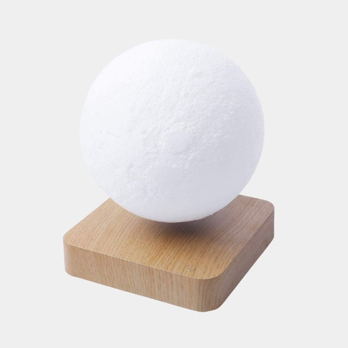 Zwevende Maanlamp – 3 Kleurstanden, Magnetische Rotatie & Luxe Houten Basis-Lamp-DeWoonVallei-DeWoonVallei