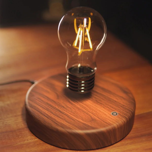 Zwevende Tafellamp met Houten Basis Drijvend Design & Sfeerverlichting-Desk Lamps-DeWoonVallei-DeWoonVallei